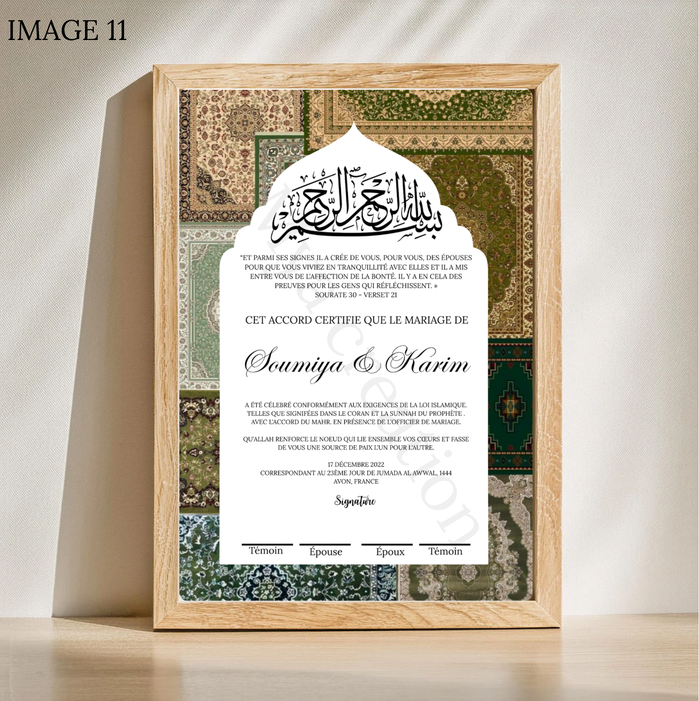 Contrat- Tapis d'Orient