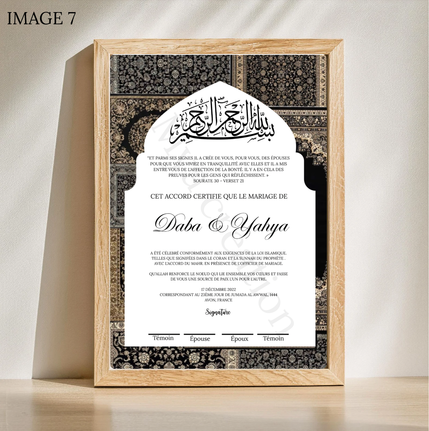 Contrat- Tapis d'Orient